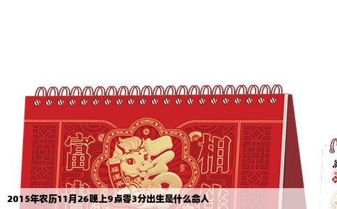 2015年农历11月26晚上9点零3分出生是什么命人