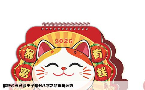 解析乙丑己卯壬子辛丑八字之命理与运势