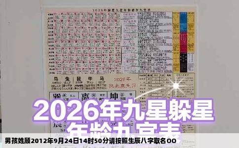 男孩姓顾2012年9月24日14时50分请按照生辰八字取名OO