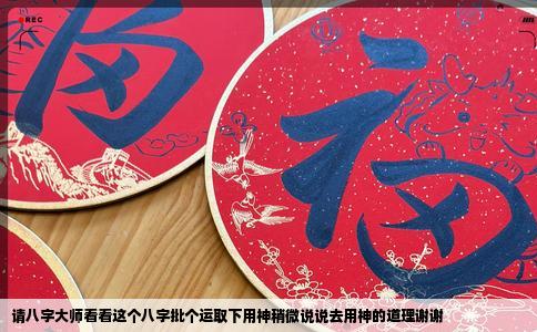 请八字大师看看这个八字批个运取下用神稍微说说去用神的道理谢谢