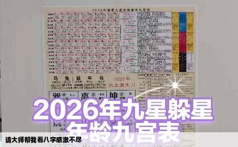 请大师帮我看八字感激不尽