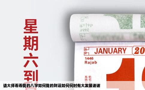 请大师看看我的八字如何我的财运如何何时有大发展谢谢