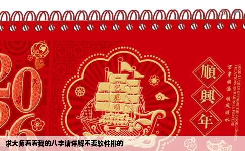 求大师看看我的八字请详解不要软件排的