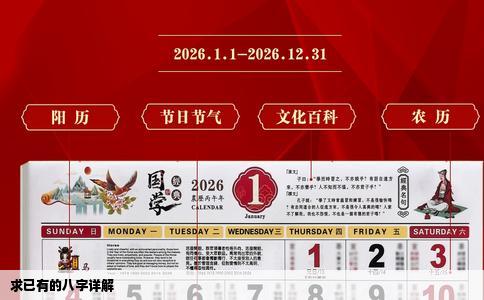 求已有的八字详解