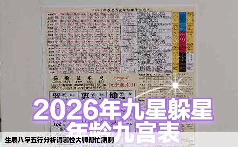 生辰八字五行分析请哪位大师帮忙测测