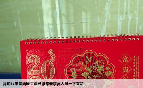 我的八字是丙辰丁酉己卯辛未求高人批一下女命