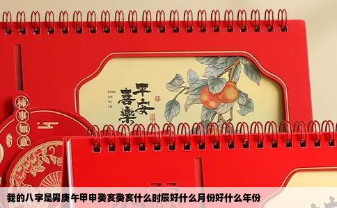 我的八字是男庚午甲申癸亥癸亥什么时辰好什么月份好什么年份