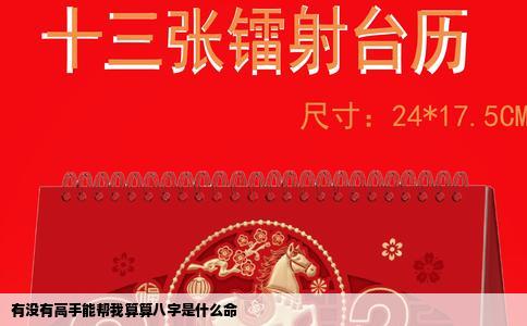 有没有高手能帮我算算八字是什么命