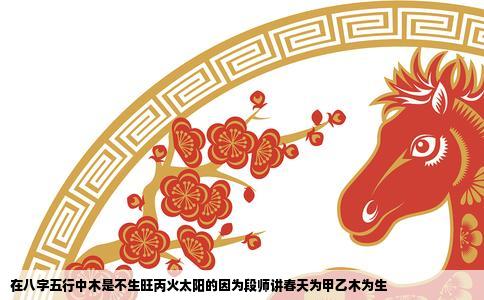 在八字五行中木是不生旺丙火太阳的因为段师讲春天为甲乙木为生