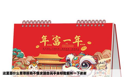 这里面什么意思啊看不懂求算命高手来帮我解析一下谢谢