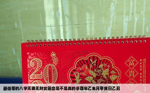 最低等的八字无妻无财贫困命是不是真的辛酉年乙未月甲寅日乙丑