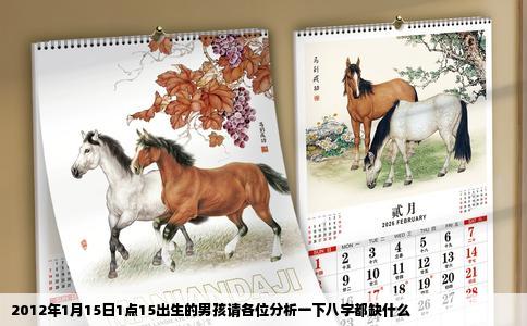 2012年1月15日1点15出生的男孩请各位分析一下八字都缺什么