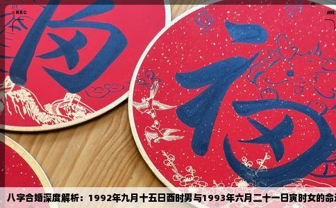 八字合婚深度解析：1992年九月十五日酉时男与1993年六月二十一日寅时女的命运交织
