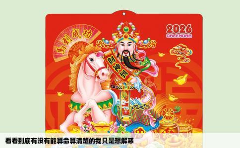看看到底有没有能算命算清楚的我只是想解惑
