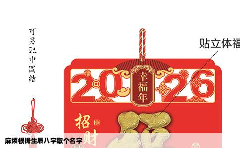 麻烦根据生辰八字取个名字