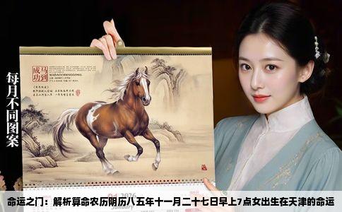 命运之门：解析算命农历阴历八五年十一月二十七日早上7点女出生在天津的命运
