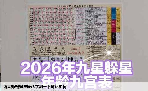 请大师根据生辰八字测一下命运如何